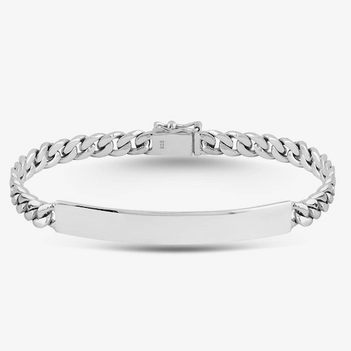 Engravables- Silver 7.5 Inch Curb ID Bracelet