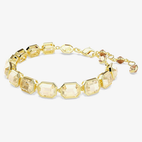 Swarovski Millenia Gold Tone Plated Octagonal Crystal Tennis Bracelet