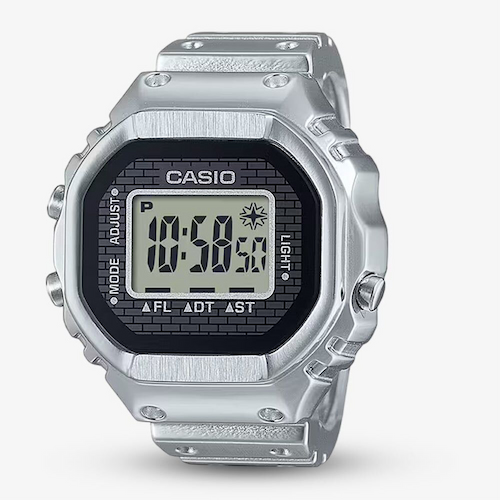 Casio 50th Anniversary Stainless Steel Silver Digital Ring Watch