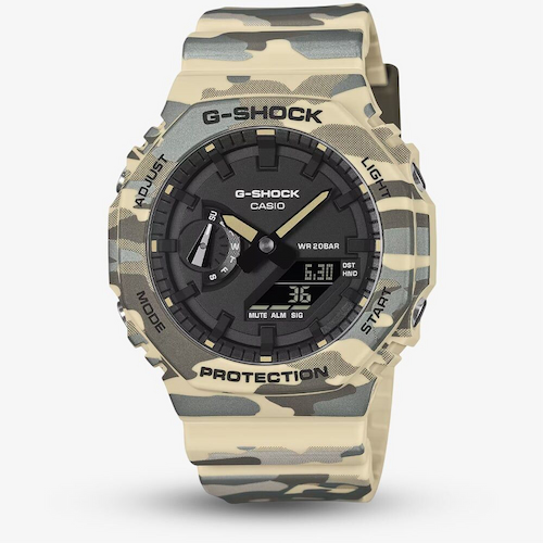 Casio Mens G-Shock 2100 Series Green Camo Strap Watch