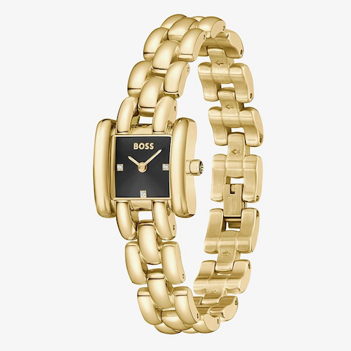 BOSS Ladies Violet Square Black Dial Bracelet Watch