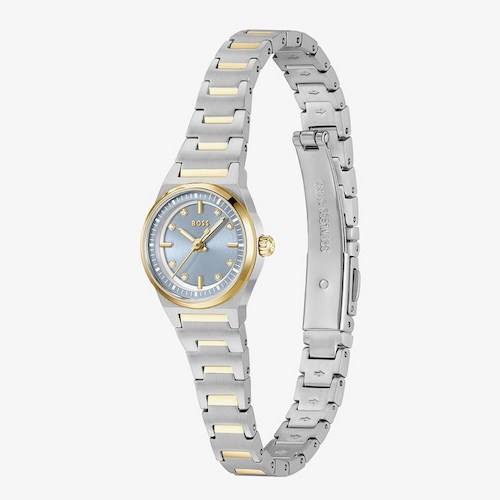 BOSS Ladies Candor Gracey Two Tone Blue Dial Bracelet Watch
