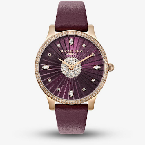 Olivia Burton Beaulieu Cherry Dial Crystal Set Watch