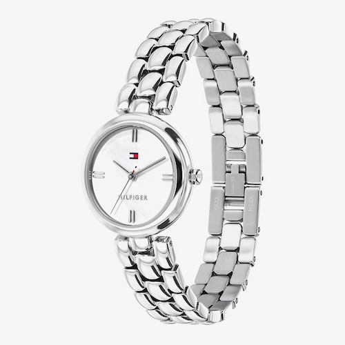 Tommy Hilfiger Ladies Annie White Mother of Pearl Dial Bracelet Watch Dl