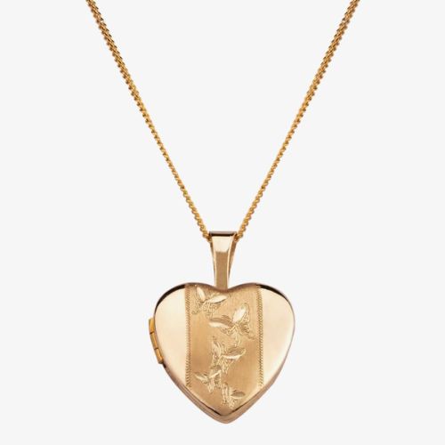 9ct Gold Etched Locket Dazzling Christmas Gift Under £200