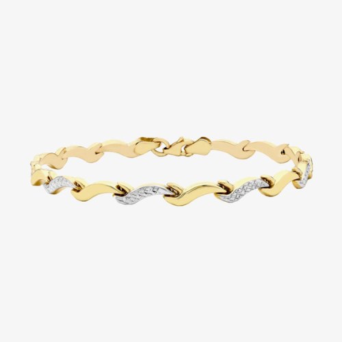 9ct_Two_Tone_Gold_Diamond_Cut_Wave_Bracelet