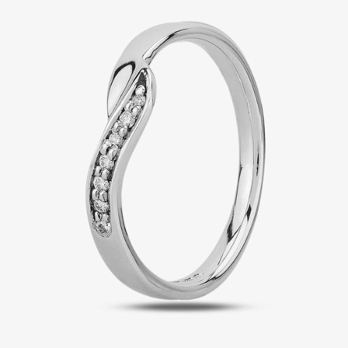 9ct White Gold Wishbone Wedding Ring