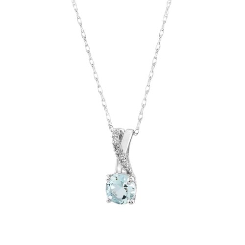 Aquamarine Diamond Crossover Pendant