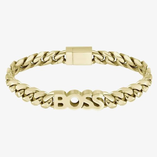 BOSS Kassy Gold Plated Curb Chain Bracelet