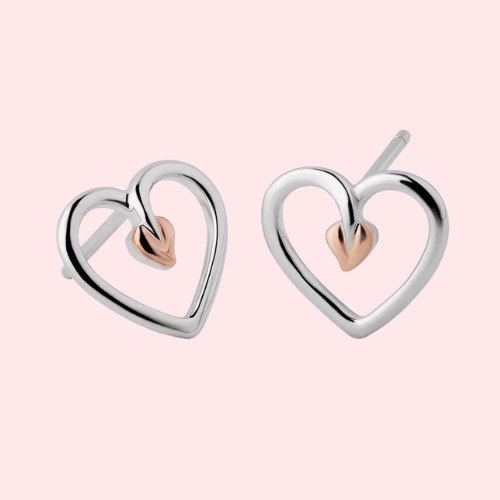 Clogau Tree Of Life Heart Stud Earrings