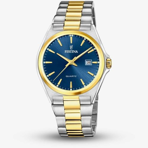 Festina Men’s Classic Two-Tone Blue Dial Watch