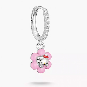 THOMAS SABO Hello Kitty Flower Charm & Cubic Zirconia Single Hoop Earring