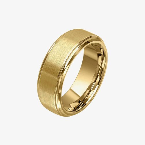 Fred Bennett Brushed Gold Plated Tungsten Ring