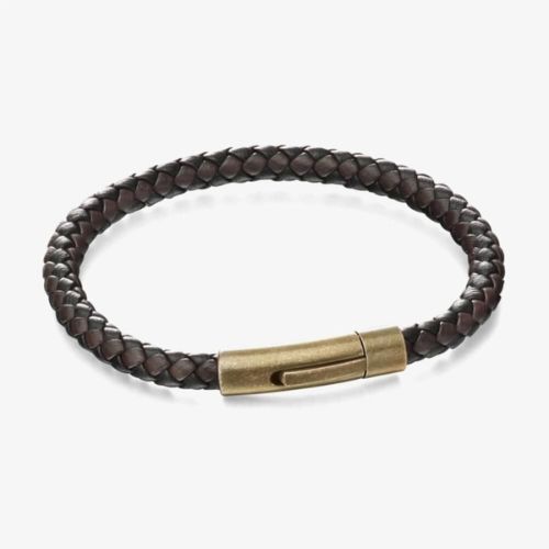 Fred Bennett Gold Coloured Brown Black Woven Bracelet