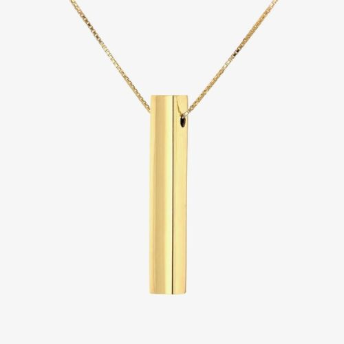 LUXE Silver Gold Plated Rectangular Bar Necklace