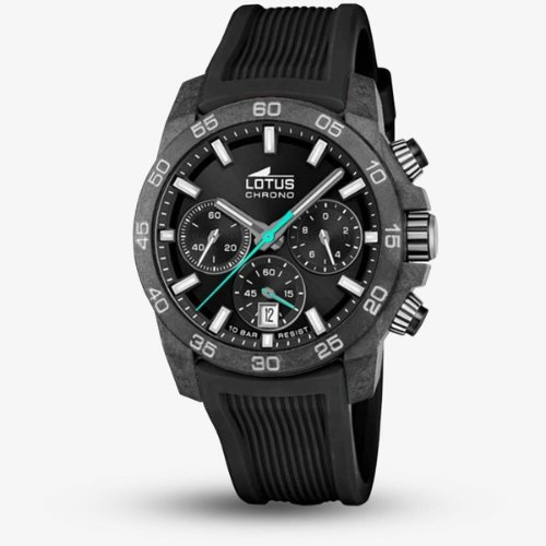 Lotus Men's Black Chronograph Watch