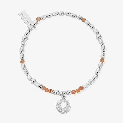 Chlobo Chakra Sterling Silver Peach Moonstone Sacral Bead Bracelet