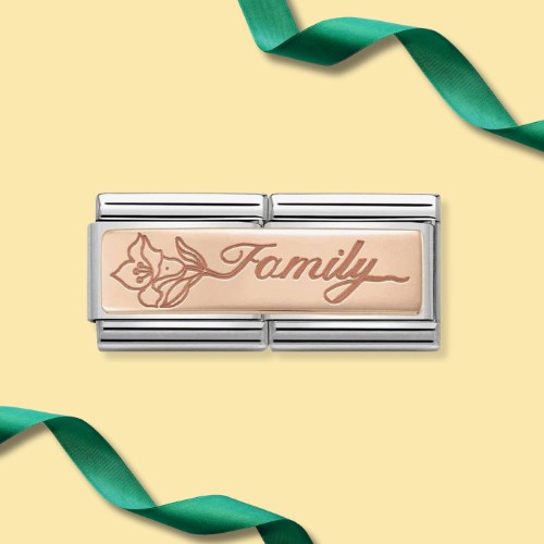 Nomination CLASSIC Rose Gold Double Family With Flower Charm