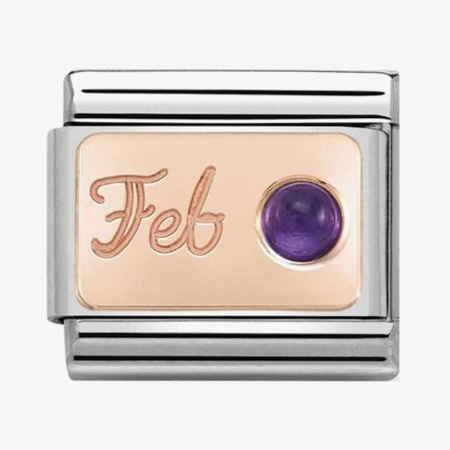 Nomination Rose Gold February Amethyst Charm