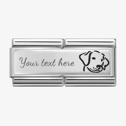 Nomination Silvershine Engraved Dog Double Charm
