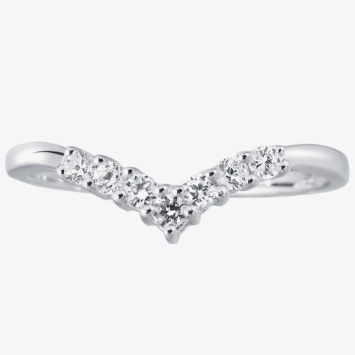 Platinum Diamond Half-Eternity Wishbone Ring