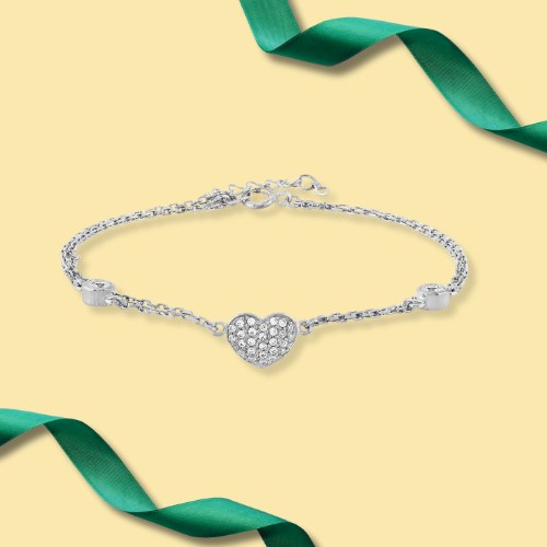 Rosa Lea Heart Double Chain Bracelet
