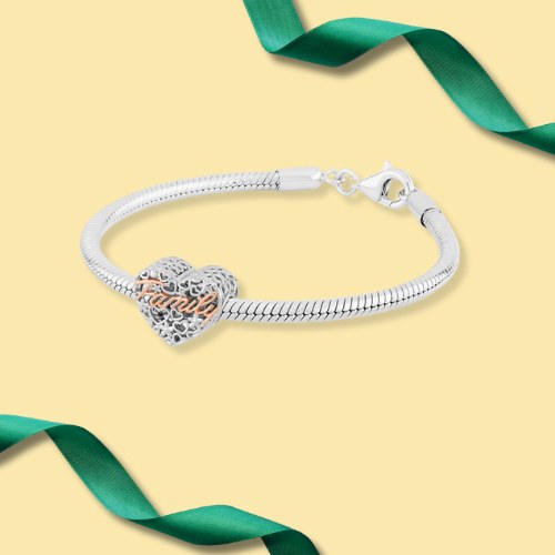 Rosa Lea Openwork Family Heart Charm & Bracelet