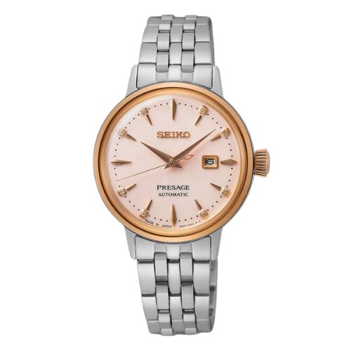 Seiko Presage Cocktail Pink Lady Diamond Twist Watch for Valentines