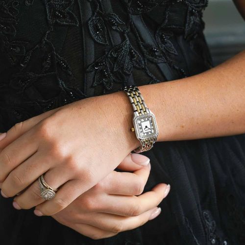 Sekonda Monica Two Colour Stone Set Watch on Wrist