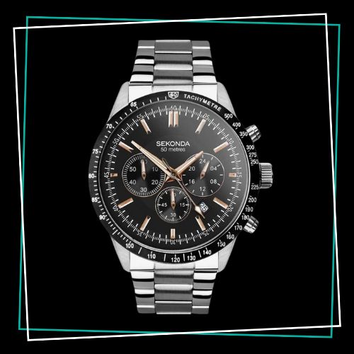 Sekonda Velocity Chronograph Black Dial Bracelet Watch