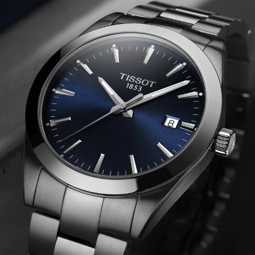 Shop Tissot Men's Classic Gentleman Navy Dial Bracelet Watch