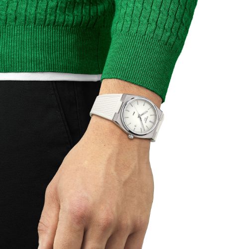 Shop Tissot Men's PRX Cream Dial Watch
