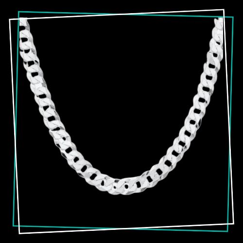 Silver 20 Inch Flat Curb Chain - Black Friday Sale