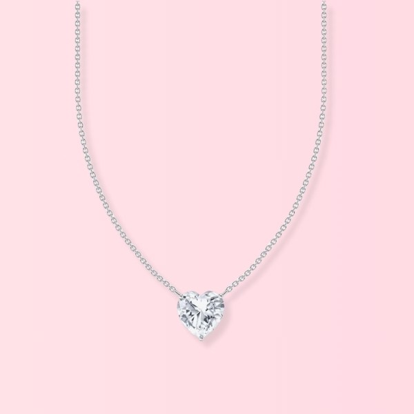 THOMAS SABO Silver Heart Cubic Zirconia Necklace for Valentines Day