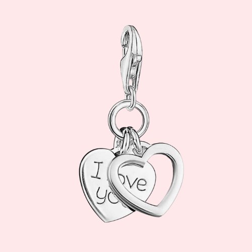 THOMAS SABO Silver I Love You Double Heart Charm