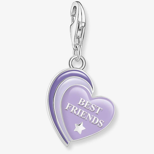 THOMAS SABO Silver Best Friends Purple Cold Enamel Heart Charm