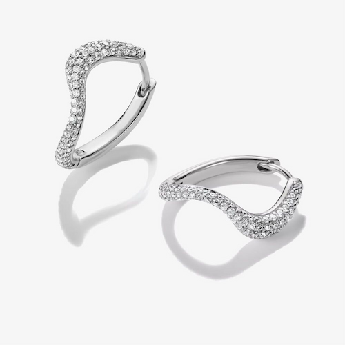 THOMAS SABO Fluid Elegance Sterling Silver Pave Cubic Zirconia Wave Earrings