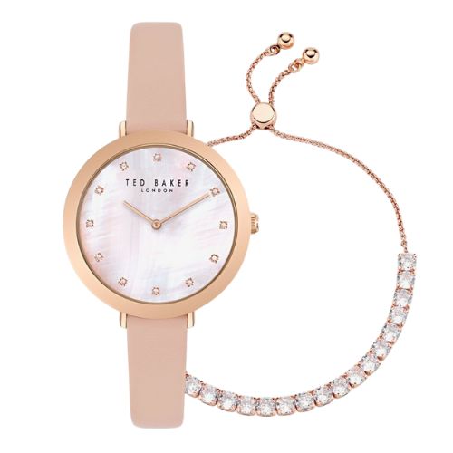 Ted Baker Gold & Pink with Crystals Watch