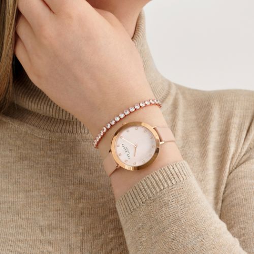 Ted Baker Gold & Pink with Crystals Watch on Wrist