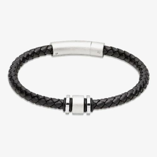 Unique Black Leather Braided Bracelet