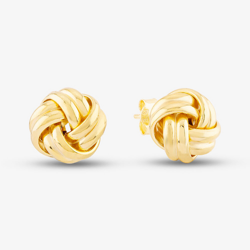 9ct Yellow Gold Double Knot Stud Earrings