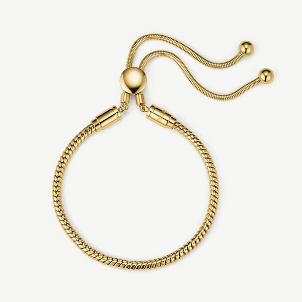 D.Louise Yellow Gold Tone Plated Stainless Steel Classic Friendship Bracelet