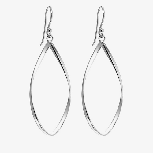 Sterling Silver Twisted Teardrop Dropper Earrings