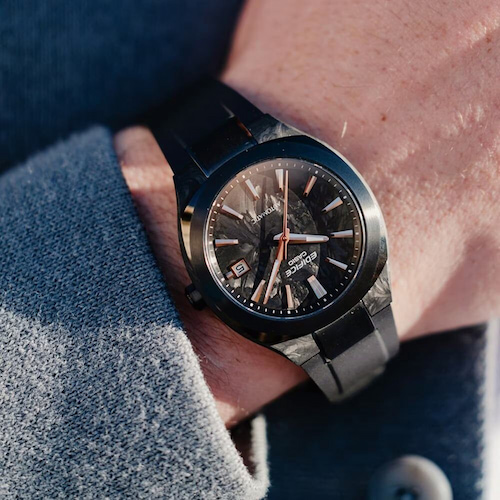 Casio Mens Edifice Automatic Forged Carbon Black Resin Strap Watch