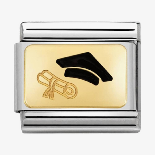 Nomination CLASSIC Gold Graduation Cap Charm