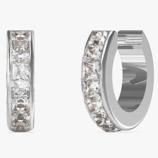 Guess Huggie Me Earrings Silver