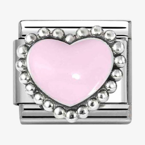Nomination Stainless Steel & Silver Pink Dotted Heart Charm