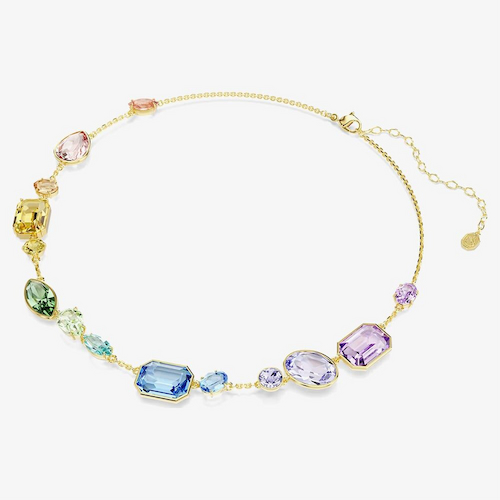 Swarovski Gema Gold Tone Plated Multicoloured Crystal Necklace