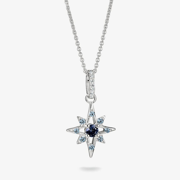 THOMAS SABO Sterling Silver & Blue Crystal Star Pendant