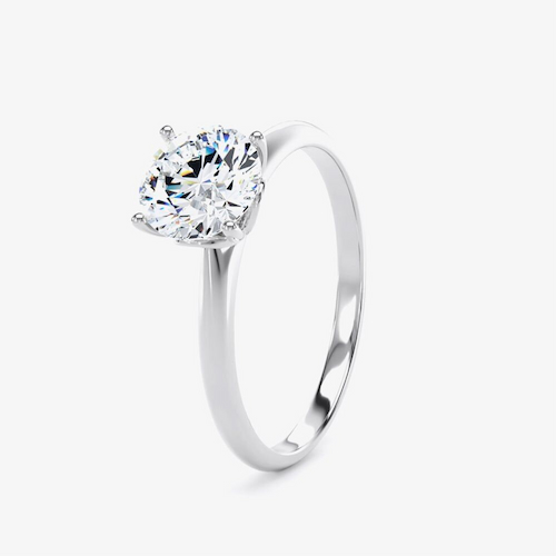 Platinum 0.33Ct Natural Diamond Ring